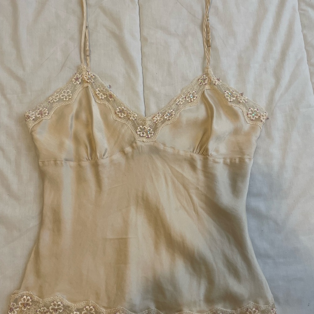 100% Silk Camisole with Beaded Trim